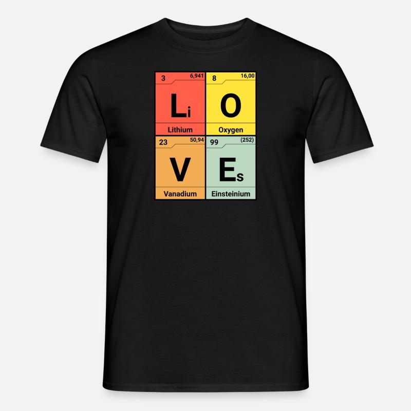 Amour éléments de chimie - T-shirt homme - noir