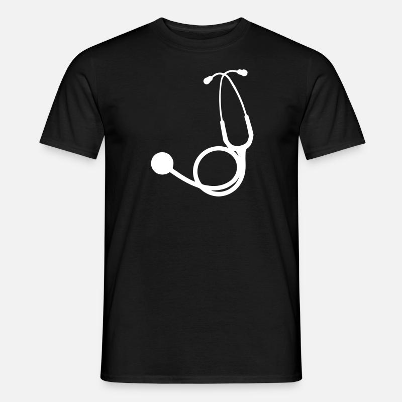 Stethoscope white | Stethoscope white - Men’s T-shirt - black