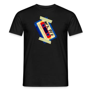 Mix 90s Casette - Men's T-Shirt - black - Front - AI Model Male 178 light (178cm)