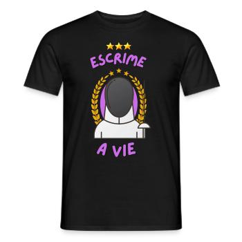 ESCRIME A VIE - T-shirt homme - noir - Devant - AI Model Male 178 light (178cm)