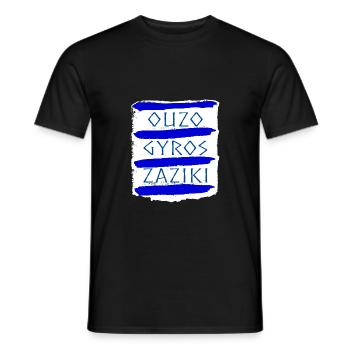 Ouzo Gyros Zaziki - Men's T-Shirt - black - Front - AI Model Male 178 light (178cm)