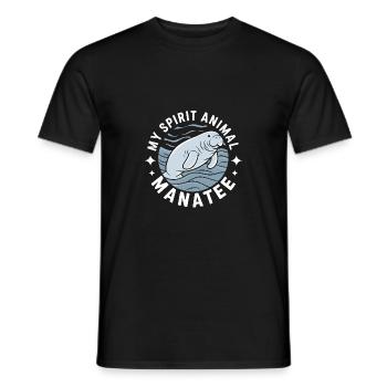 Manatee my spirit - I love Manatees Dugong - Men's T-Shirt - black - Front - AI Model Male 178 light (178cm)