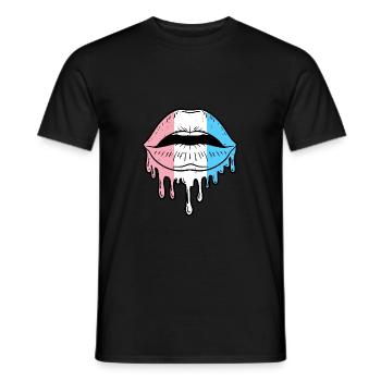 Dripping Transgender Lips Trans Pride - T-shirt homme - noir - Devant - AI Model Male 178 light (178cm)