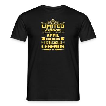April 1982 - 40th birthday gift. Awesome. - Men's T-Shirt - black - Front - AI Model Male 178 light (178cm)