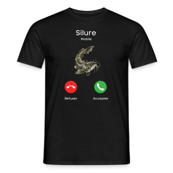 appel de silure - T-shirt homme - noir - Devant - AI Model Male 178 light (178cm)