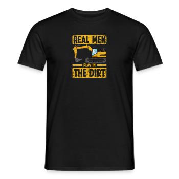 Echte Männer Baggerfahrer Bagger Fahren Baustellen - Männer T-Shirt - Schwarz - Vorne - AI Model Male 178 light (178cm)