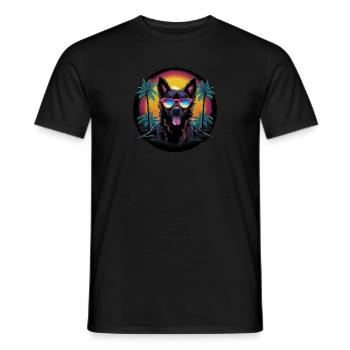 Chemise pour chien Retro Wave Cattledog - T-shirt homme - noir - Devant - AI Model Male 178 light (178cm)