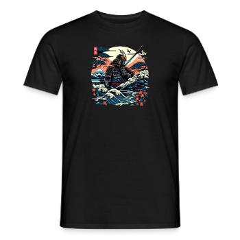 Japanese Samurai Warrior Ronin Shirt - Men's T-Shirt - black - Front - AI Model Male 178 light (178cm)