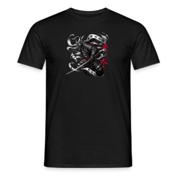 Japanese Ninja Samurai Warrior - Men's T-Shirt - black - Front - AI Model Male 178 light (178cm)