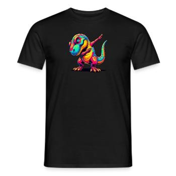 Dabbing T-Rex | Dancing Dino - Men's T-Shirt - black - Front - AI Model Male 178 light (178cm)