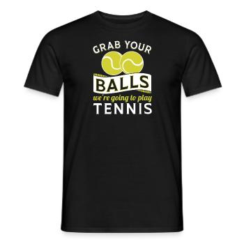 Prenez vos balles, nous allons jouer au tennis cadeau - T-shirt homme - noir - Devant - AI Model Male 178 light (178cm)