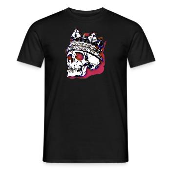 Crâne avec couronne - T-shirt homme - noir - Devant - AI Model Male 178 light (178cm)
