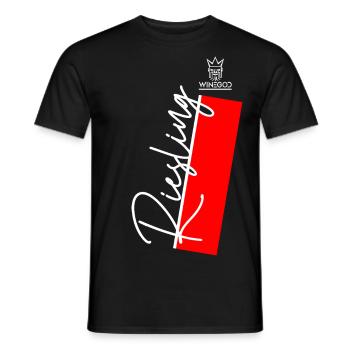 Winegod saying Riesling - Men's T-Shirt - black - Front - AI Model Male 178 light (178cm)