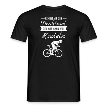 Der Alte Mann Will Radeln - Rad Radsport Spruch - Männer T-Shirt - Schwarz - Vorne - AI Model Male 178 light (178cm)
