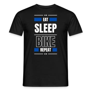 manger dormir vélo répéter idée cadeau vélo disant - T-shirt homme - noir - Devant - AI Model Male 178 light (178cm)
