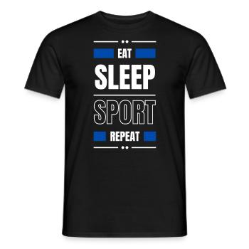manger sommeil sport répéter idée cadeau fitness - T-shirt homme - noir - Devant - AI Model Male 178 light (178cm)