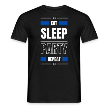 manger sleep party répéter l’idée cadeau danser en disant - T-shirt homme - noir - Devant - AI Model Male 178 light (178cm)