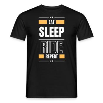 manger dormir ride répéter l’idée cadeau - T-shirt homme - noir - Devant - AI Model Male 178 light (178cm)