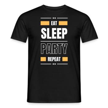 manger sleep party répéter l’idée cadeau danser en disant - T-shirt homme - noir - Devant - AI Model Male 178 light (178cm)