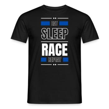 manger la course au sommeil répéter l’idée cadeau en disant - T-shirt homme - noir - Devant - AI Model Male 178 light (178cm)