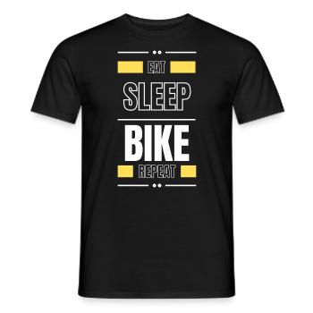 manger dormir vélo répéter idée cadeau en disant vélo - T-shirt homme - noir - Devant - AI Model Male 178 light (178cm)