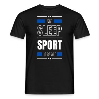 manger le sommeil sport répéter l’idée cadeau en disant gym - T-shirt homme - noir - Devant - AI Model Male 178 light (178cm)