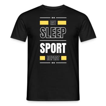 manger le sommeil sport répéter l’idée cadeau en disant gym - T-shirt homme - noir - Devant - AI Model Male 178 light (178cm)
