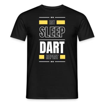 eat sleep dart repeat gift idea saying - Men's T-Shirt - black - Front - AI Model Male 178 light (178cm)