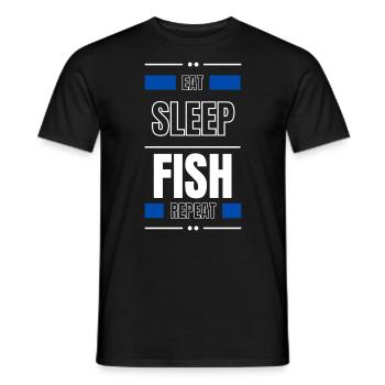manger du poisson endormi répéter l’idée cadeau en disant pêche - T-shirt homme - noir - Devant - AI Model Male 178 light (178cm)