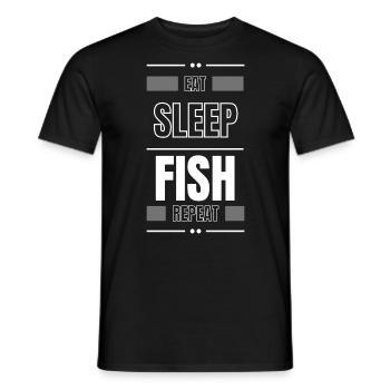 manger du poisson endormi répéter l’idée cadeau en disant pêche - T-shirt homme - noir - Devant - AI Model Male 178 light (178cm)