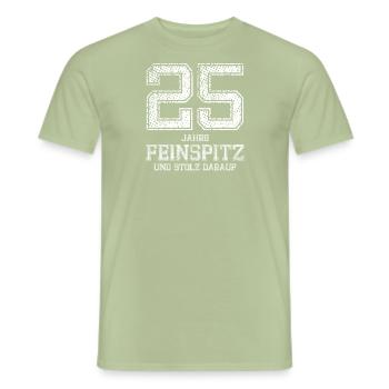 25 Jahre Feinspitz Geburtstag Spruch - Männer T-Shirt - Sage - Vorne - AI Model Male 178 light (178cm)