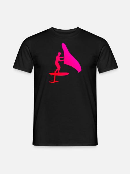 foilwing hydrofoil wingsurfen wingsurf Damen - Männer T-Shirt - Schwarz