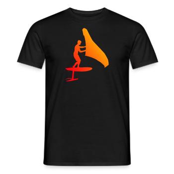 foilwing wingsurf Men hydrofoil wingfoil - Men's T-Shirt - black - Front - AI Model Male 178 light (178cm)