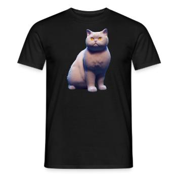 Britisch Kurzhaar Katze - Britisch Kurzhaar - Männer T-Shirt - Schwarz - Vorne - AI Model Male 178 light (178cm)