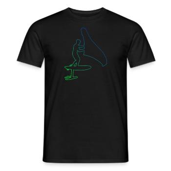 foilwing wingsurf men hydrofoil wingsurfing - Men's T-Shirt - black - Front - AI Model Male 178 light (178cm)