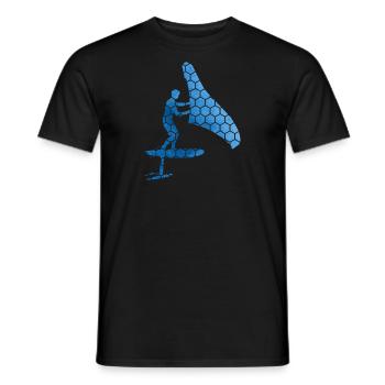 hydrofoil wingsurf foilwing Men Women wingsurfe - Men's T-Shirt - black - Front - AI Model Male 178 light (178cm)
