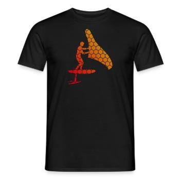 Men's Women hydrofoil wingsurfing wingsurf - Men's T-Shirt - black - Front - AI Model Male 178 light (178cm)
