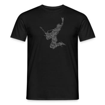 classical guitar guitar guitar player - Men's T-Shirt - black - Front - AI Model Male 178 light (178cm)