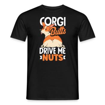 Corgi Butts Drive Me Nuts Corgi Butt Dog Lovers - Men's T-Shirt - black - Front - AI Model Male 178 light (178cm)