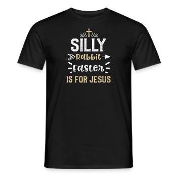 Silly Rabbit Easter Is For Jesus - Men's T-Shirt - black - Front - AI Model Male 178 light (178cm)