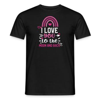 I love you to the moon and back - Men's T-Shirt - black - Front - AI Model Male 178 light (178cm)