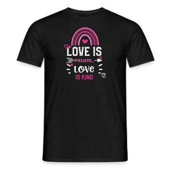 Love is patient, love is kind - Men's T-Shirt - black - Front - AI Model Male 178 light (178cm)