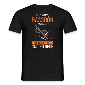 Bassoonist design for woodwind orchestra - Men's T-Shirt - black - Front - AI Model Male 178 light (178cm)