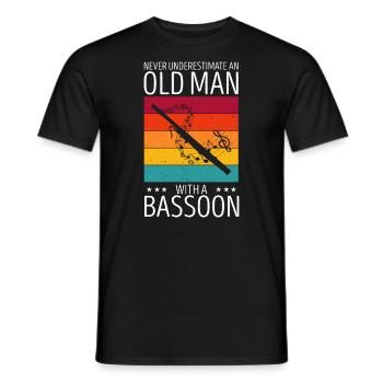 Fagottrohr für Fagottist und Fagottorchester - Männer T-Shirt - Schwarz - Vorne - AI Model Male 178 light (178cm)