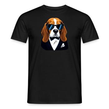 Beagle L’agent de sécurité - T-shirt homme - noir - Devant - AI Model Male 178 light (178cm)