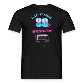 80er Jahre Motto Party 80s Kostüm Kassette Tape - Männer T-Shirt - Schwarz - Vorne - AI Model Male 178 light (178cm)