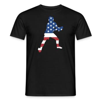 Sport Us Flag Ultimate Frisbee - Männer T-Shirt - Schwarz - Vorne - AI Model Male 178 light (178cm)