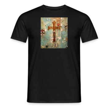 SPIRIT OF WALL STREET ART - Men's T-Shirt - black - Front - AI Model Male 178 light (178cm)