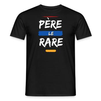 Père Le Rare. Cadeau Humour Anniversaire Fête Père - T-shirt homme - noir - Devant - AI Model Male 178 light (178cm)