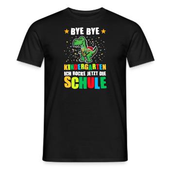 Schulkind Dino Schulstart Geschenk - Männer T-Shirt - Schwarz - Vorne - AI Model Male 178 light (178cm)